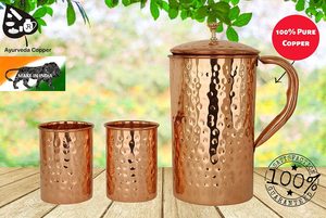 Botella de cobre hecha a mano para conservar la frescura del agua, respetuosa con el medio ambiente, reutilizable, ayurvédica, para uso doméstico - Product Image 6
