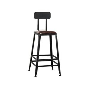 Durable <b>Wood</b> and Iron bar <b>Stool</b> with Ergonomic Design and Footrest for Maximum comfort and Timeless Elegance - Product Image 1