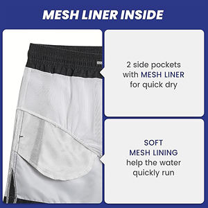 กางเกงว่ายน้ำสำหรับผู้ชายกางเกงขาสั้นชายหาดแห้งเร็วพร้อมซับในตาข่ายและชุดว่ายน้ำฤดูร้อนน้ำหนักเบามีกระเป๋า - Product Image 6