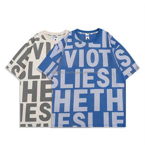T-shirts personnalisés imprimés sur toute la surface, haute qualité, 100% coton, t-shirt à épaules tombantes - Product Image 3