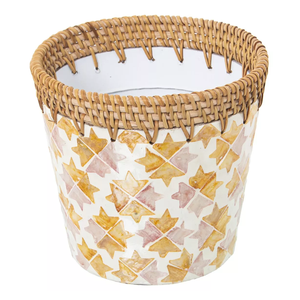 Nueva llegada Top Choice MOP Inlay Macter Pot con tapa de ratán para árbol y flor Maceta decorativa al por mayor de Vietnam - Product Image 3