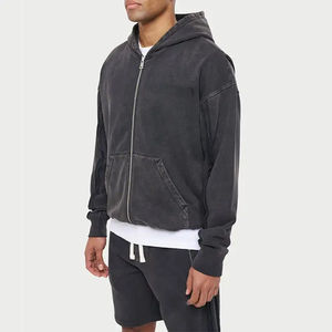 Professionnel de haute qualité lavage à l'acide survêtement à capuche nouveau élégant Logo personnalisé français éponge 465GSM léger haut de sport hiver - Product Image 4