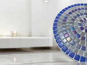 Dazzling <b>Mosaic</b> Side Table: Iridescent <b>Art</b> - Blue Coffee Table - Side Table - Livingroom Decor - Gift - Product Image 2