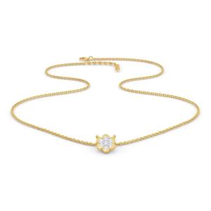 Collar de tenis de diamante cultivado en laboratorio de corte redondo, joyería de diamantes ecológica para esposa, collar de boda de oro blanco de 14K CVD - Product Image 1