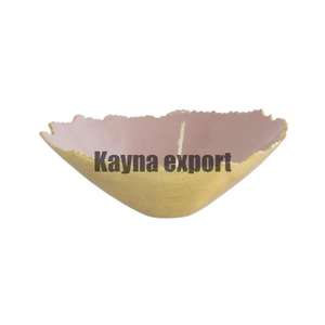 Technique de polissage de bol en métal émaillé plaqué or fantaisie écologique pour une décoration de table élégante lors des fêtes - Product Image 1