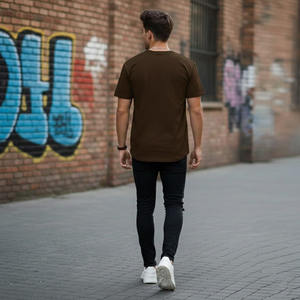 T-shirt décontracté pour homme, col rond, coupe classique, imprimé graphique, mélange de coton, style streetwear, impression sur le devant - Product Image 2