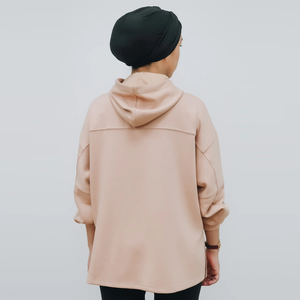 Sudaderas con capucha modestas islámicas largas de lana de algodón grueso transpirable para mujer - Product Image 6