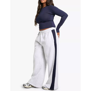 Pantalones de chándal HSI Streetwear 2026 OEM, joggers de algodón lavado de alto gramaje, estilo vintage, pierna ancha recta, acampanados, holgados, para hombre - Product Image 4