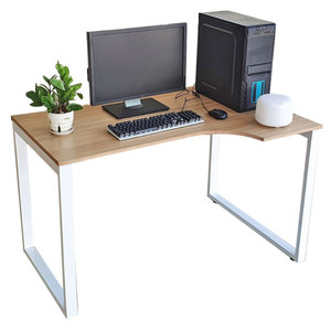 Escritorio Minimalista en Forma de L de 120x80cm, Madera Contrachapada Recubierta de Melamina con Patas de Hierro, Requiere Ensamblaje CD68021 - Product Image 1