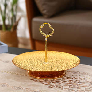 Bandeja de Servicio Decorativa de Metal Dorado de Lujo de 3 Niveles para Postres, Pasteles, Frutas, Decoración del Hogar, Regalo, Hotel, Restaurante, Juego Premium XL - Product Image 4