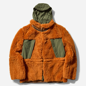 Veste polaire Sherpa élégante pour hommes avec capuche chaude et poches utilitaires Vêtements d'hiver High Street avec logo sur le devant - Product Image 1