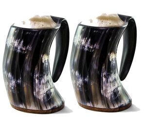 Best Grade Traditional Viking Style Horn <b>Mug</b> Handcrafted Design Portable Durable Multi-Color for Wine/Beer Lovers Medieval - Product Image 3