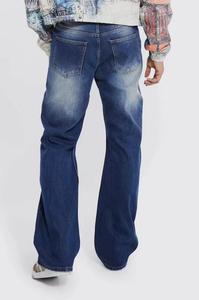 Custom Men's Mid Waist Vintage Denim Pants High Quality Solid Pattern <b>Trousers</b> Drawstring Closure Knitted Weaving Eco-Friendly - Product Image 4