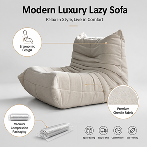 Canapé moderne <span class=keywords><strong>Togo</strong></span> Caterpillar, fauteuil simple en tissu de luxe, pouf paresseux avec compression sous vide pour salon - Product Image 4