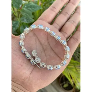 Pulsera de tenis de plata 925 con topacio azul, accesorio de joyería de moda - Product Image 3