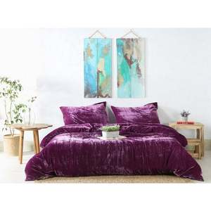 ชุดปลอกผ้านวมผ้าฝ้ายกำมะหยี่สีม่วงสำหรับเตียงคิงควีนไซส์ผ้าคอตตอนนุ่มออกแบบได้ตามต้องการสำหรับฤดูหนาว - Product Image 2