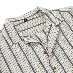 Camisa Casual de Manga Corta para Hombre, Estilo Vintage, Color Claro, Transpirable, Popelina Antiarrugas, Cierre de Botón, Top de Verano, ODM, Ecológica - Product Image 3