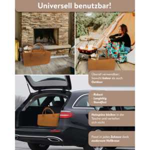 Bolsa de Fieltro Marrón Claro para Leña, Organizador de Ropa Versátil para Viajes - Product Image 5