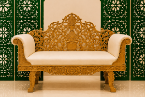 Panel de Escenario con Diseño Láser Estilo Mughal Real con Sofá para Bodas, Paneles de Fondo con Corte Láser con Temática Islámica para Ceremonia Nikah - Product Image 4