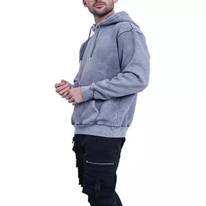 Nouveaux sweats à capuche en molleton délavé à l'acide en gros, respirants, surdimensionnés, durables, sweats à capuche pour hommes, service rapide et de qualité - Product Image 4