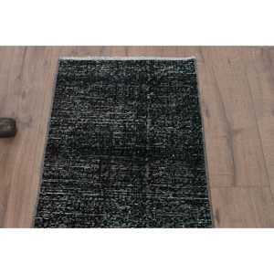Turkish <b>Runner</b> <b>Rug</b>, 1.8x6.7 ft Vintage <b>Rug</b>, Black Floral Wool <b>Rug</b> - Product Image 4