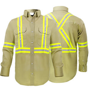 Vêtements de travail de sécurité en coton ignifuge 100% OEM, manches longues, haute visibilité - Product Image 2