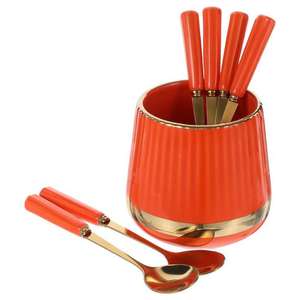 Modern Luxury Design Metal Dessert Scoop <b>small</b> Head <b>Mirror</b> Polish Mini Silver Gold Stainless Steel Coffee Stirrer Spoon - Product Image 2