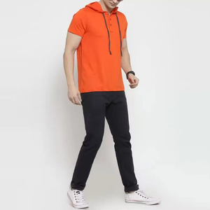 Wholesale Custom Winter Men's Hooded T-shirt Zipper Polyester/cotton Fleece Fabric Gym <b>Fashion</b> Wear Stylish logo Print - Product Image 2