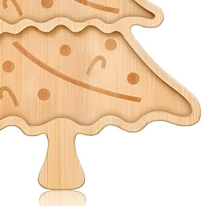High Quality <b>Christmas</b> <b>Tree</b> Wood Carved Snacks Serving Platter For <b>Christmas</b> Party - Product Image 5