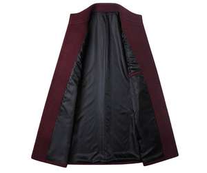 Luxury <b>Men's</b> Waterproof Plus Size Woolen Overcoat Casual Streetwear Winter <b>Coat</b> <b>Double</b> <b>Breasted</b> Cotton Filled - Product Image 3