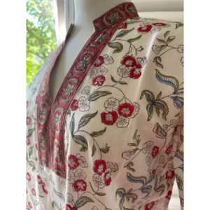 Kurta Navideña con Estampado de Bloques para Mujer, Elegante, Casual, Talla Grande, Vestido Largo hasta el Suelo, Transpirable, Tallas XS-5XL, para Fiestas Diurnas - Product Image 3