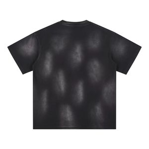 Moda personalizada ácido lavado en blanco Vintage negro blanco camiseta de alta calidad hombres camiseta Vintage de gran tamaño - Product Image 2