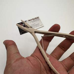 Alicates para extensiones de cabello multifuncionales de acero inoxidable con logotipo personalizado recubierto de Color beige desnudo, herramientas para extensiones de cabello de alta calidad - Product Image 3