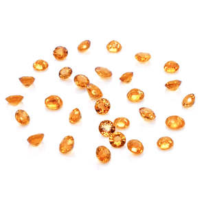 พลอยแซฟไฟร์สีส้มธรรมชาติแบบหลวม ไม่ผ่านการปรับแต่ง ขนาด 3 มม. และ 3.5 มม. ทรงกลมเจียระไนแบบบริลเลียนท์ ทรงเหลี่ยมทรงหมอน และทรงหยดน้ำ - Product Image 2