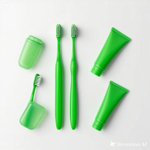 Kit de brosse à dents élégant pour hôtel vert | Ensemble de soins bucco-dentaires minimaliste avec dentifrice et étui de voyage Boîte de 50 - Product Image 2