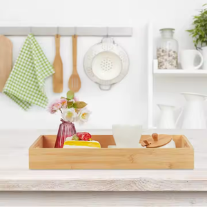 Venta al por mayor de bandejas de madera decorativas de escritorio cuadradas de madera minimalistas y de alta calidad Madera personalizada por Artesanías de media luna - Product Image 2