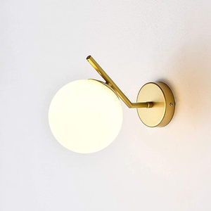 Classic Off-White <b>Round</b> Shade Indoor Wall Lamp Sconce <b>LED</b> <b>Light</b> Source with Iron Body for Home Office Bedroom Living Room Decor - Product Image 3