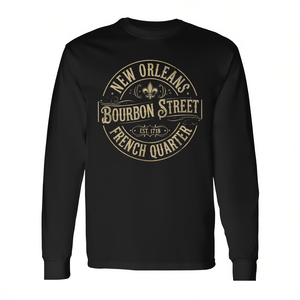 T-shirt promozionale vintage a maniche lunghe di New Orleans Bourbon Street French Quarter - Product Image 2