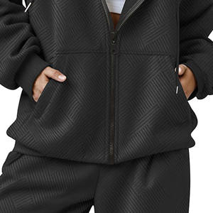 Haute qualité 100% coton survêtements unisexe à capuche et jogger ensembles grande taille fermeture éclair sweats à capuche pantalons de survêtement lavé 2 pièces ensemble pour hommes - Product Image 2