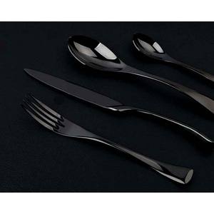 Elegante juego de cubiertos de acero inoxidable con mango de diseñador real, cubiertos baratos para viajes, cubiertos de grado alimenticio, pulido plateado - Product Image 6