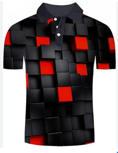 Polo hommes mode printemps été décontracté à manches courtes col rabattu imprimé T-Shirts haut chemisier ensemble de mode - Product Image 6