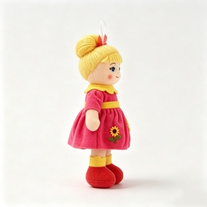 Muñeca de peluche de girasol personalizada, adorno de tela, muñeca de trapo rellena, mini muñeca de trapo colgante, muñeca de tela con moño rubio - Product Image 1