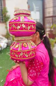 Ghadoli décoratif en acier inoxydable pour les mariages indiens Baby Showers Cérémonies Punjabi Jaggo Guirlandes de mariage Matki Couronnes - Product Image 6