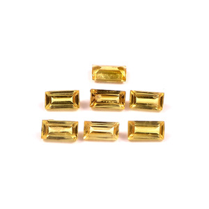 Saphir jaune cultivé en laboratoire, taille baguette 1,5x3mm, facetté, calibré, pierre précieuse lâche certifiée pour la fabrication de bijoux, vente en gros - Product Image 1