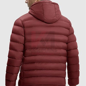 Mens Hooded Water Resistant Puffer Jacket Detachable Hood Lightweight Winter <b>Coat</b> Pockets Elastic Cuffs Adjustable Hem - Product Image 3