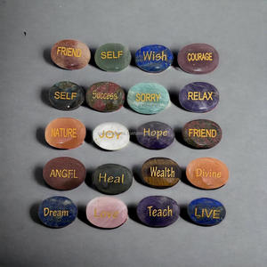 Wholesale Engraved Oval Polished Healing Stones in Assorted Colors With Inspirational Lettering - Ideal for <b>Crystals</b> Gifts - Product Image 3