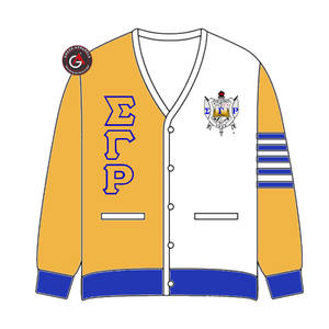 Sigma Gamma Rho Soror Embroidery Women Acrylic Cardigans | SGRho Sorority Embroidered Ladies Custom Style Cardigan <b>Sweater</b> - Product Image 2