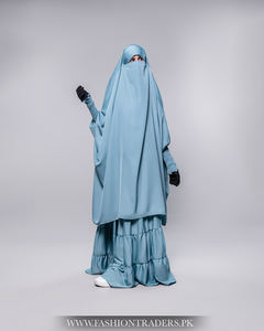 Ensemble Jilbab en polyester léger et respirant, style ample, deux pièces, fait à la main, pour femmes musulmanes, vêtements islamiques modestes, fabricant - Product Image 2