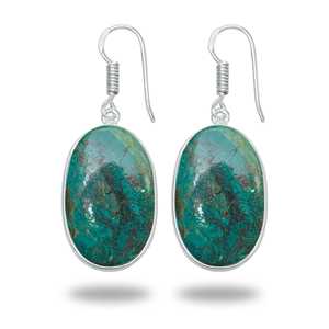 Boucles d'oreilles pendantes en argent massif plaqué laiton de haute qualité, pierres précieuses azurite de forme mixte, fabrication artisanale, bijoux fins pour elle - Product Image 4