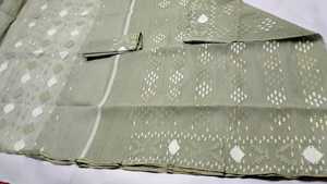 Exclusif Deshi Dhakai Jamdani Sharee Qualité d'exportation pour les femmes JAMDANI FABRIC Bleu ROUGE VERT Doré Bleu Ciel du Bangladesh - Product Image 5